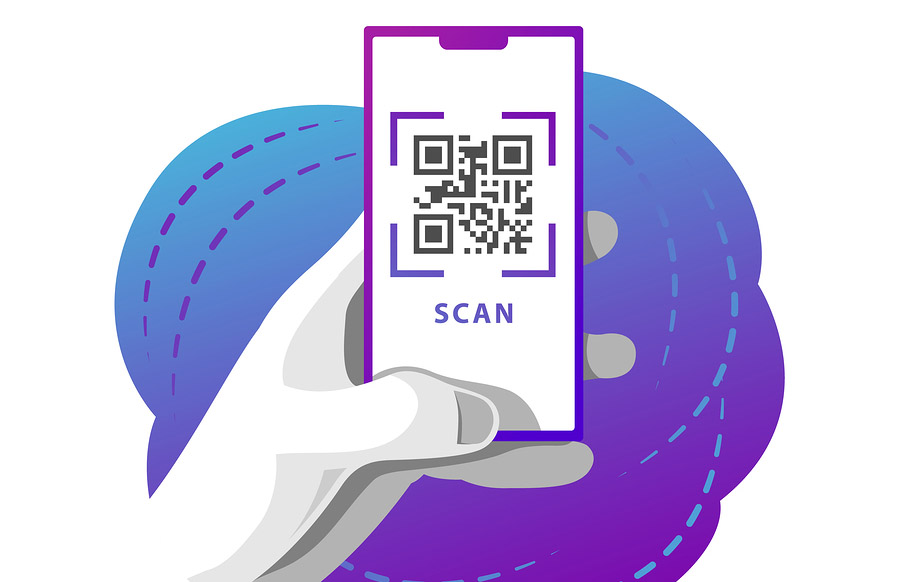 Phone With Qr Code Scan Screen