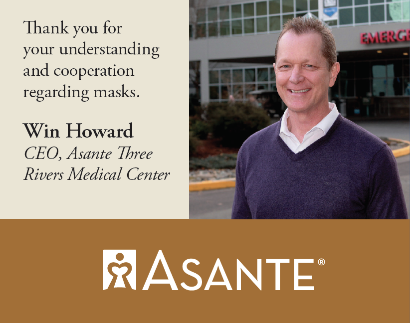 Win Howard in front of the Emergency Department at Asante Three Rivers Medical Center