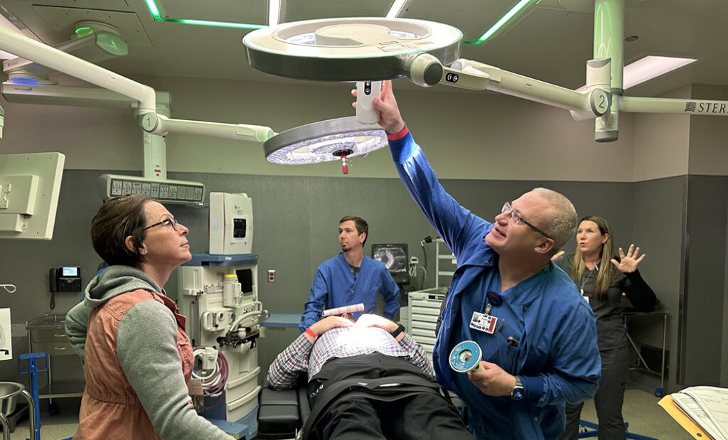 Surgical teams work with Steris on learning the new equipment in the ORs.